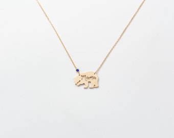 Personalized Mom Necklace | Family Necklaces | Mama Bear Jewelry | Mother's Day - Christmas Gifts