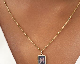 Friendship Photo Frame Necklace | Graduation Gift | Sterling Silver | Custom Picture Pendant BFF Gift for Her