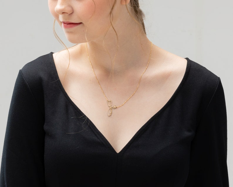 Graduation Gift Custom Name Stethoscope Necklace Medical Etsy