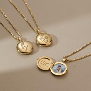 Birth Flower Locket Necklace By CodeBlue Jewelry | Circle Florals Photo Lockets | Christmas Gifts