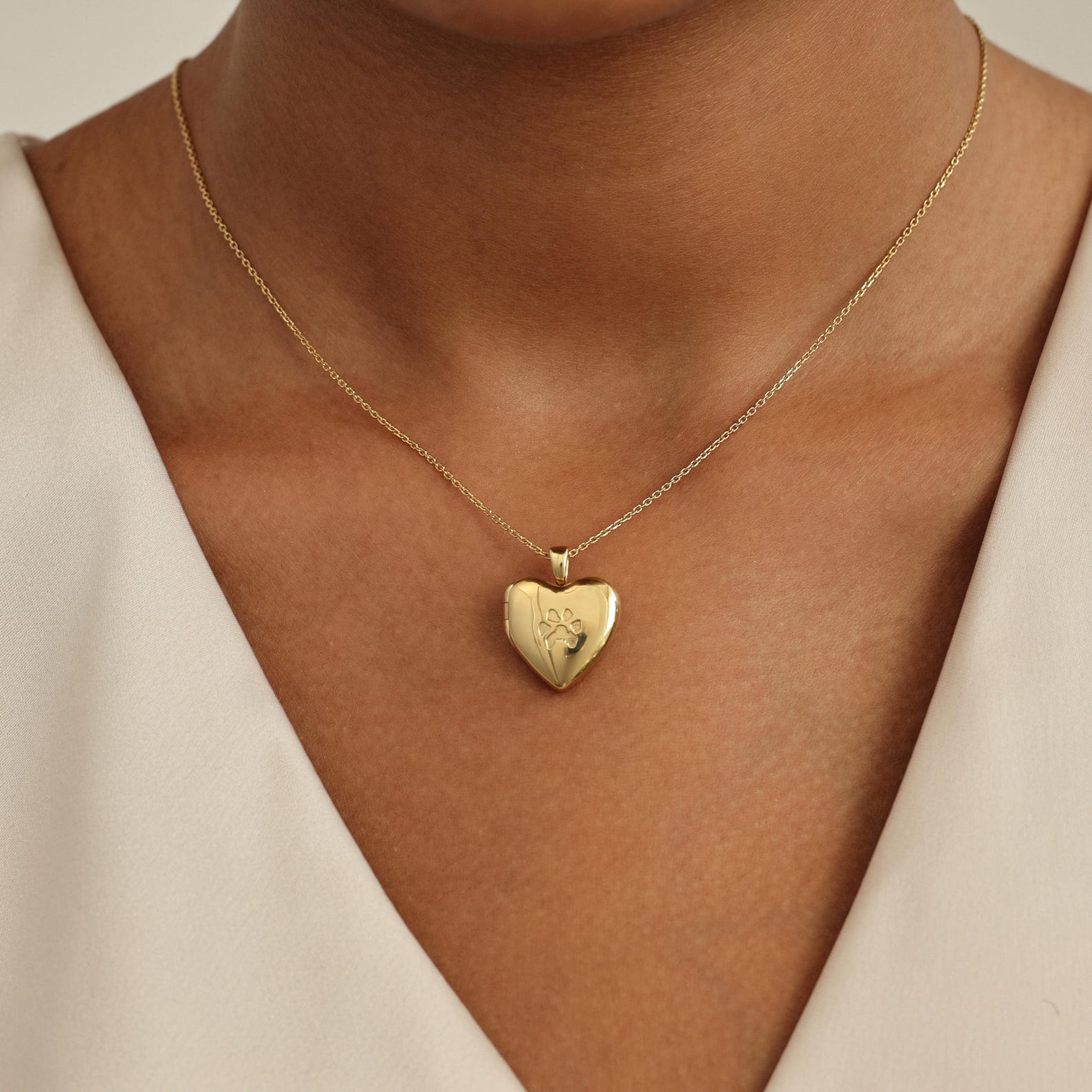 Paw Print Locket Necklace by Codeblue Jewelry | Heart - Personalized ...