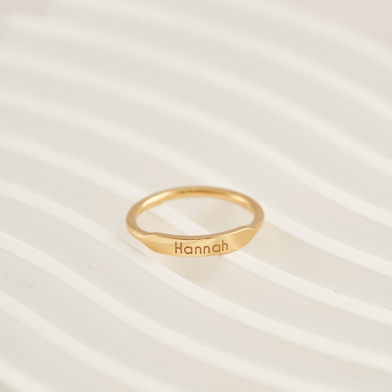 Personalized Mini Bar Ring Custom Skinny Ring Name Ring Minimalist Ring Mother's Day Gifts image 9