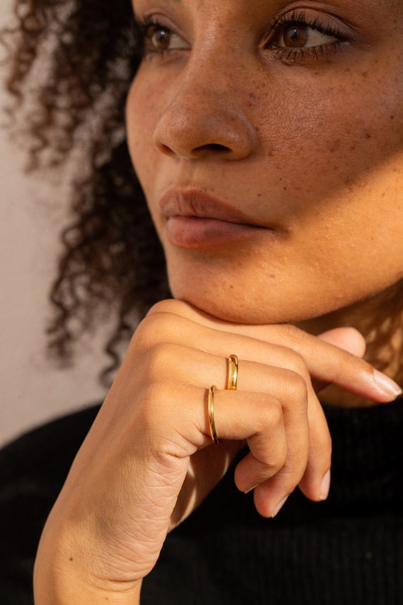 Bague personnalisee avec gravure interieure Bague prenom personnalisee Bague personnalisee par CodeBlue Jewelry Bague minimaliste Cadeaux Fete des Meres Etsy France