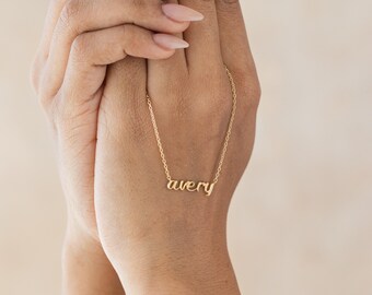 Personalized Script Name Necklace | Minimalist Custom Names Jewelry | Sterling Silver | Bridesmaid Gifts for Her
