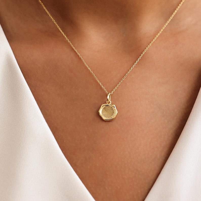 Mini Tag Charm Fingerprint Necklace | Petite Charms Necklaces | Wedding | Mother's Day - Christmas Gifts Bild 8