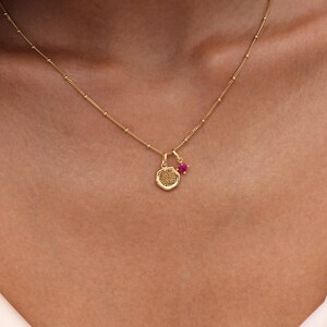 Detailed Pet Nose Print PETITE Necklace With Mini Birthstone By CodeBlue Jewelry | Dog Noses Charm | Memorial Gift | Christmas Gifts