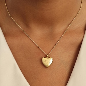 Actual Handwriting Locket Necklace By CodeBlue Jewelry | Heart Lockets | Personalized Photo Jewelries | Mother's Day - Christmas Gifts