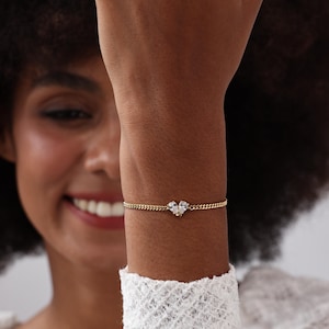 Two Birthstone Toi et Moi Bracelet | Sterling Silver | Family Birthstone | Custom Gemstone Bracelet | Gift for Her