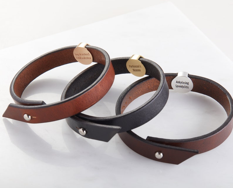 Diabetic Bracelet Medical Jewelry Allergy Medical Bracelet Medical ID Bracelet Medical Alert Leather Bracelet