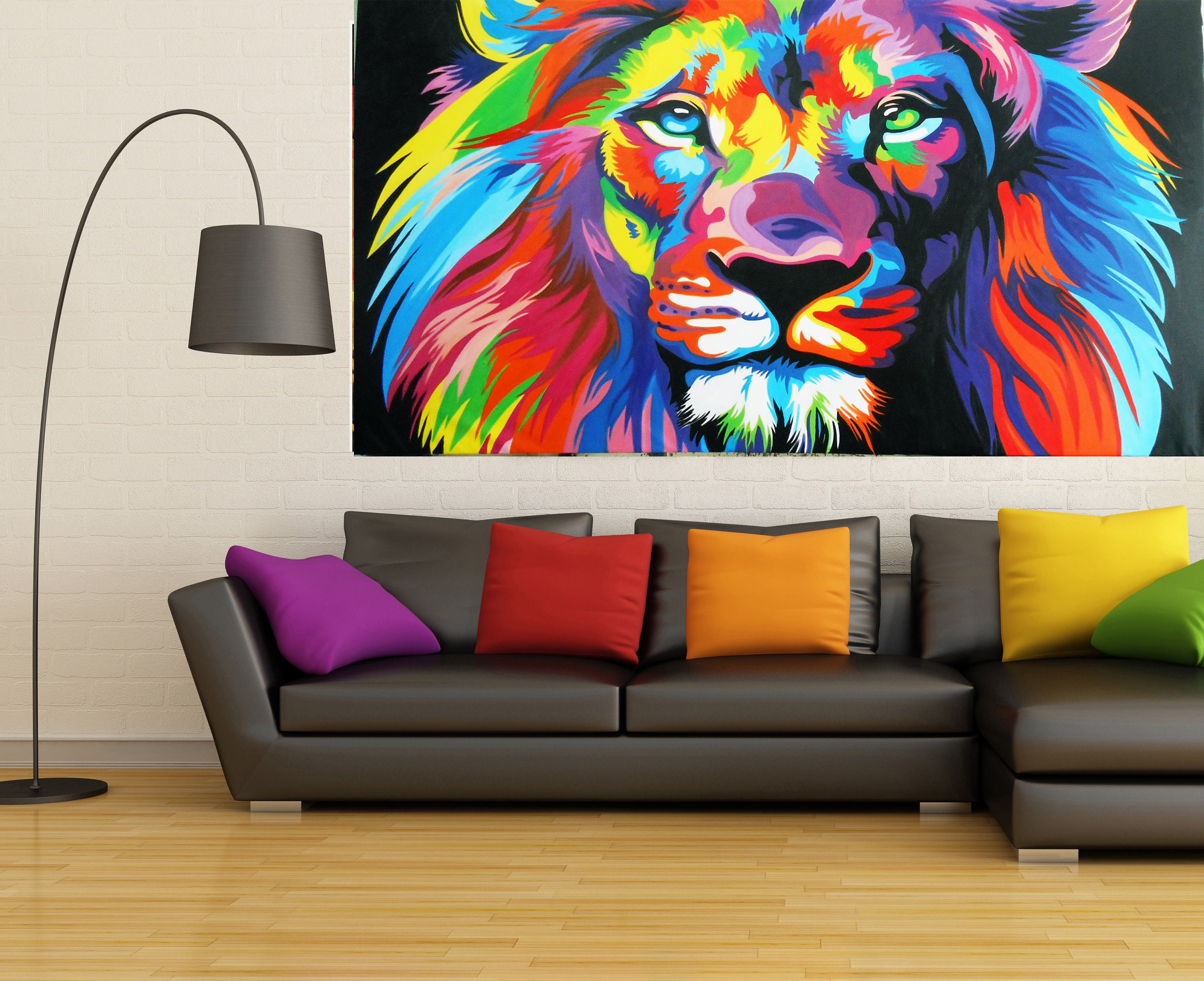street art Australia PAINTING custom RAINBOW LION CAT 160cm x 120cm