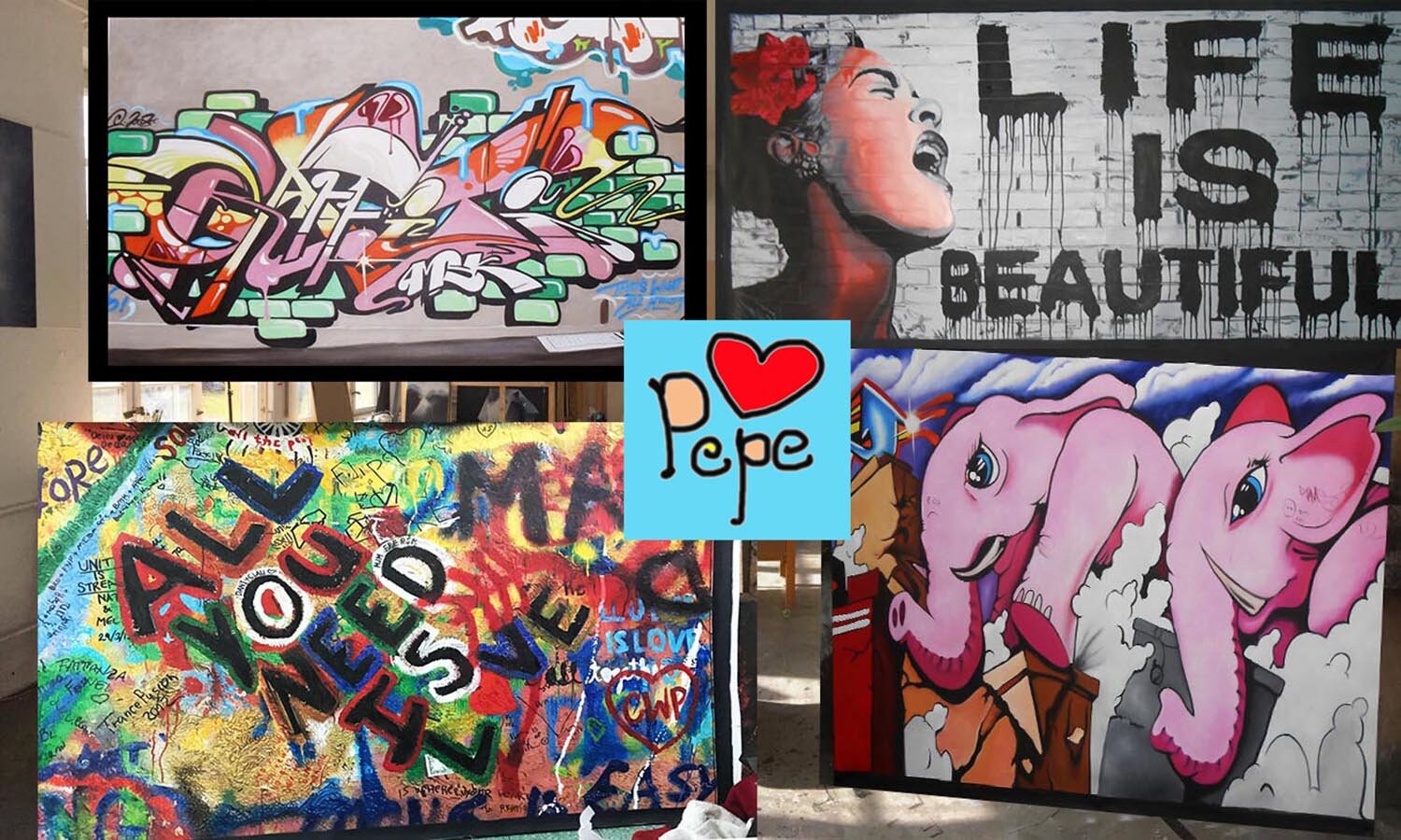 Big Mafia Dog cigar happy Street Art Graffiti Painting Print Canvas large