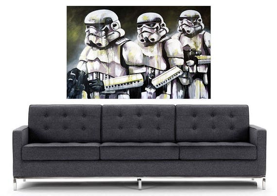 star wars movie art poster not banksy by Andy Baker street COA authentic trooper