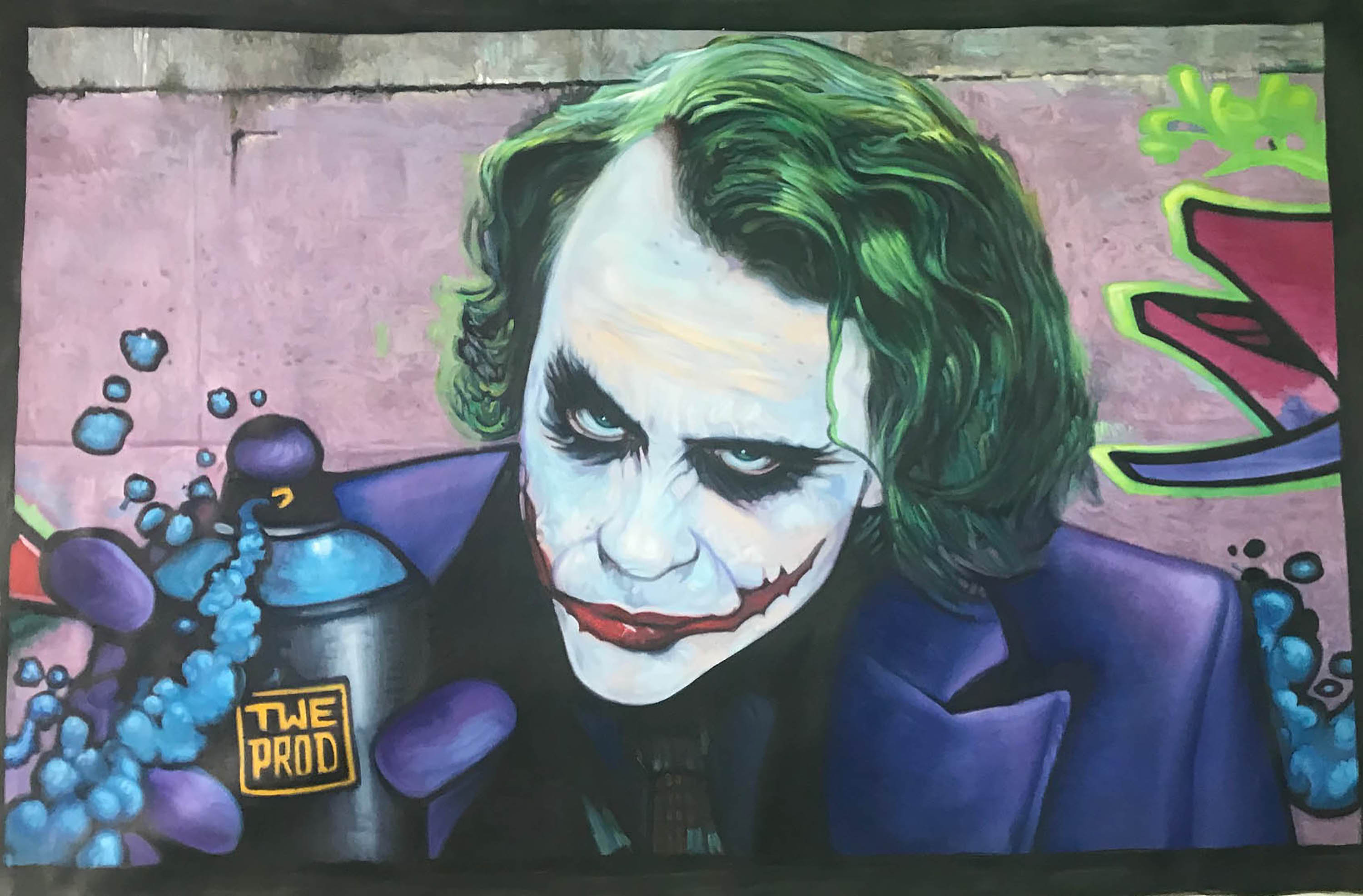 Art Painting the joker graffiti super size Original oil Etsy