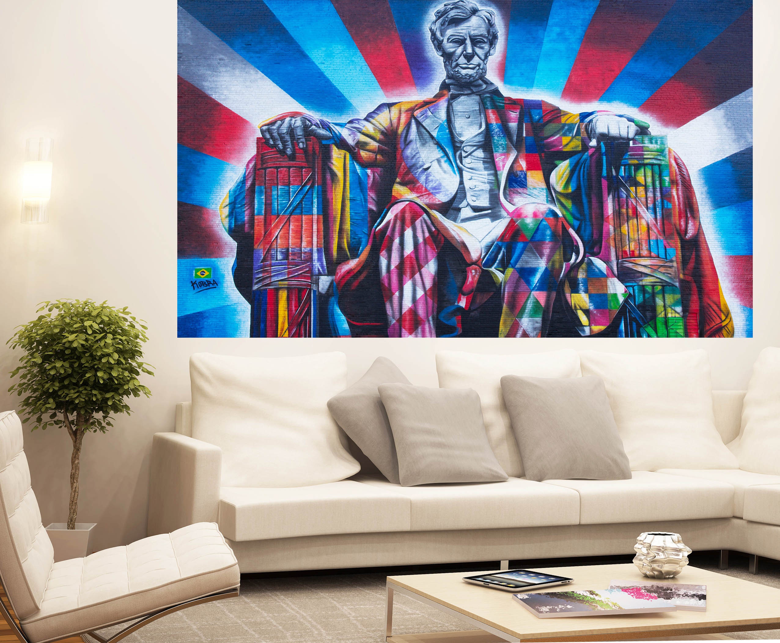 graffiti urban street art print painting poster south america not banksy rainbow