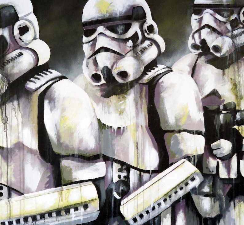 star wars movie art poster not banksy by Andy Baker street COA authentic trooper
