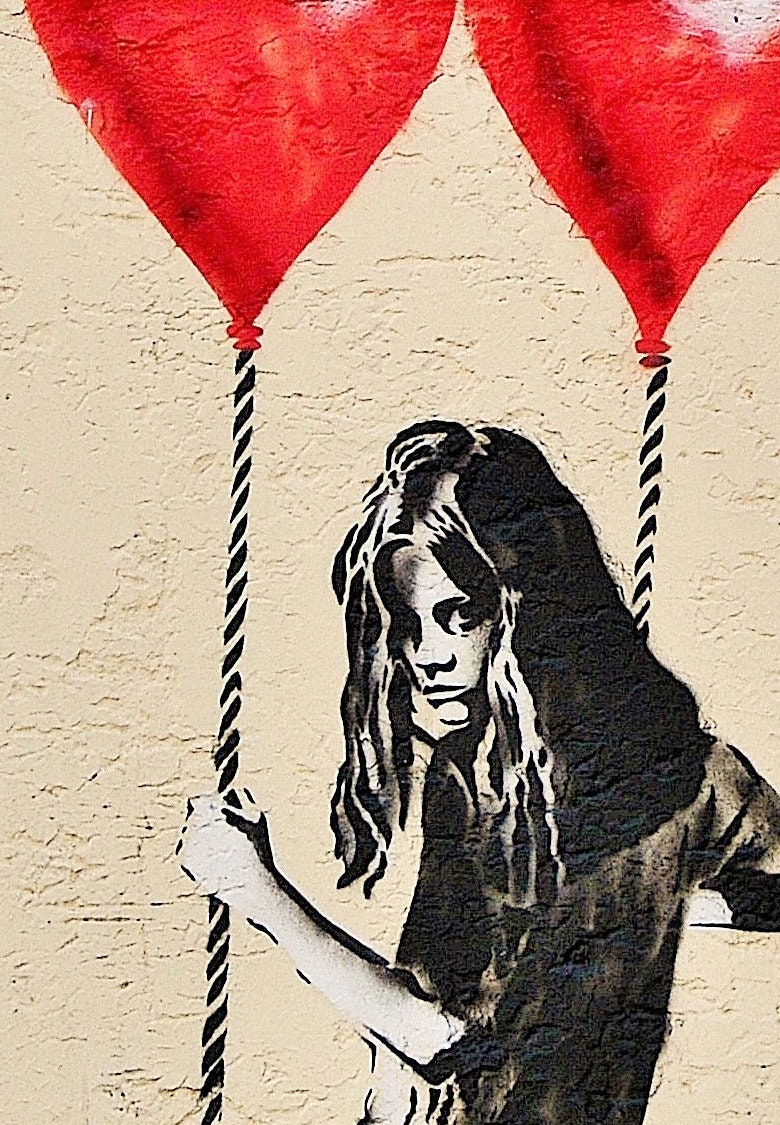 Poster Banksy - Ballon Girl No. 2 Im Quadrat, Aufhängefertig