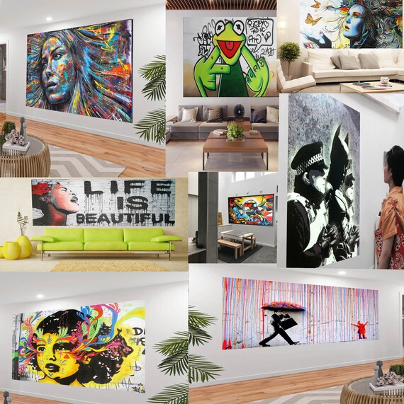 Banksy Love Herzen Rot Luftballons Madchen Schwingen Riesige Etsy