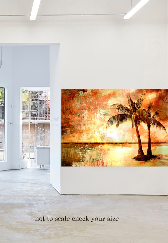100cm Andy Baker Australia Tropical Palm Tree Island Art Painting Canvas print