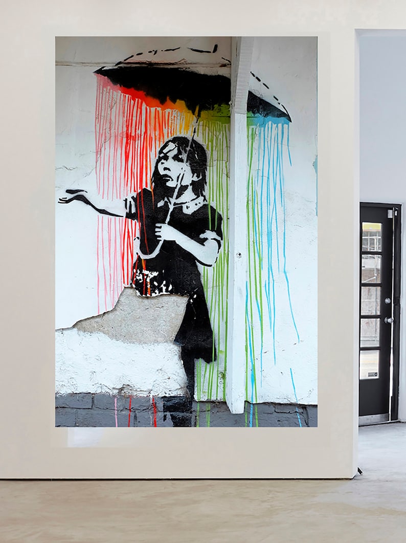 Graffiti Street Urban Girl Stretched Canvas PRINT Art Modern Framed Painting