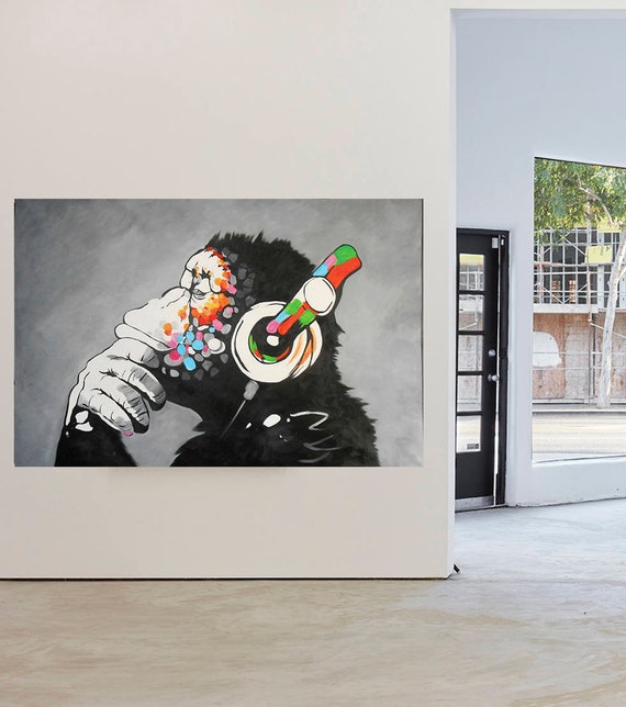120cm Banksy print Graffiti Street Art Wall Decor Canvas quote