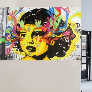 47/" Urban princess Street art canvas Australia modern abstract print painting