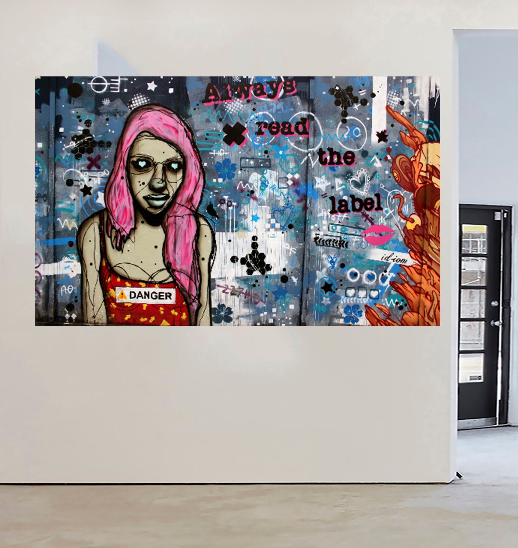 Massive street art graffiti urban canvas print Australia Painting 200cm x 100cm