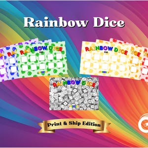 RAINBOW DICE 4x6 Multicolor Dice Savings Challenge Game PHYSICAL Edition