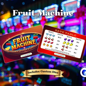 FRUIT MACHINE A5 Dice Slot Machine Savings Challenge Game - PHYSICAL Edition