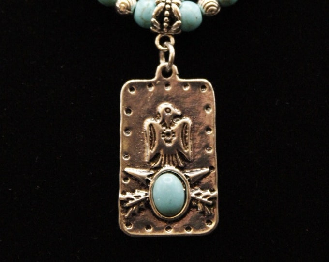 Thunderbird Necklace; Thunderbird Pendant Necklace; Southwestern Style Thunderbird Pendant Necklace