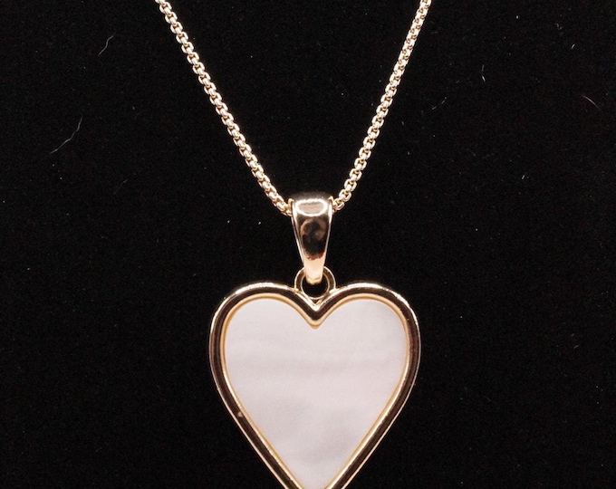 Heart Shell Pendant; MOP Heart Pendant; White Shell Heart Pendant