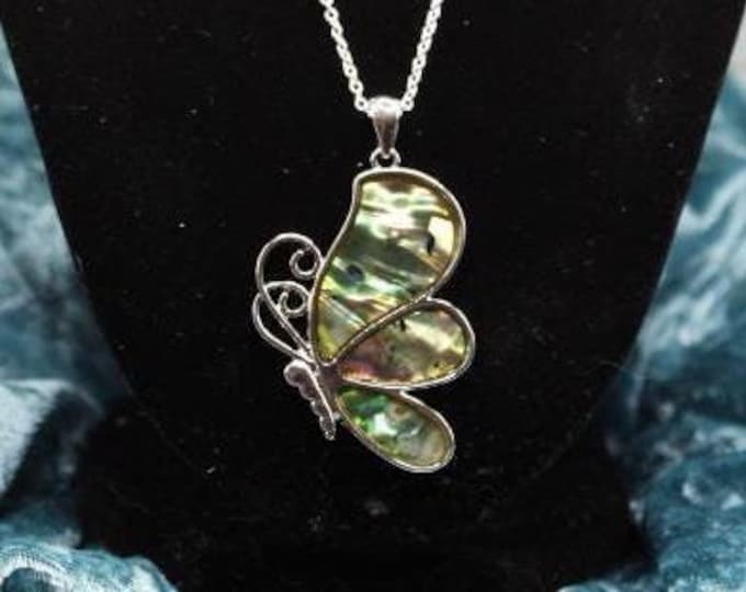 Abalone Butterfly Pendant; Natural Abalone Pendant; Shell Abalone Butterfly Pendant