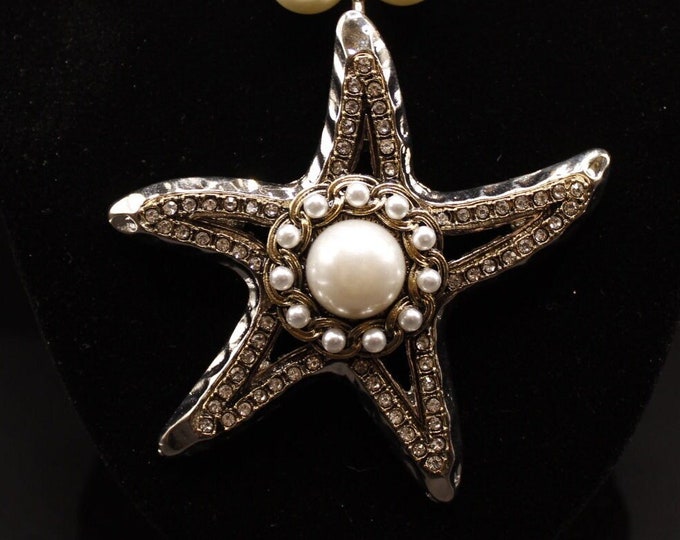 Starfish Pendant Necklace Set; Beautiful Pink, Gold, and Grey Pearls with a Starfish Pendant