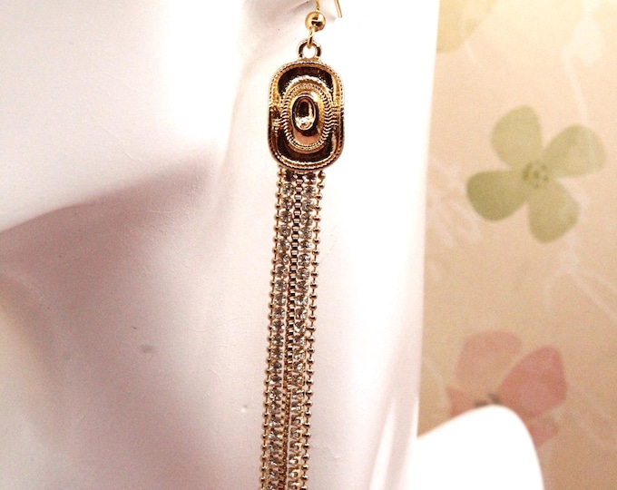 Cowboy Hat with Dangling Fringe Earrings