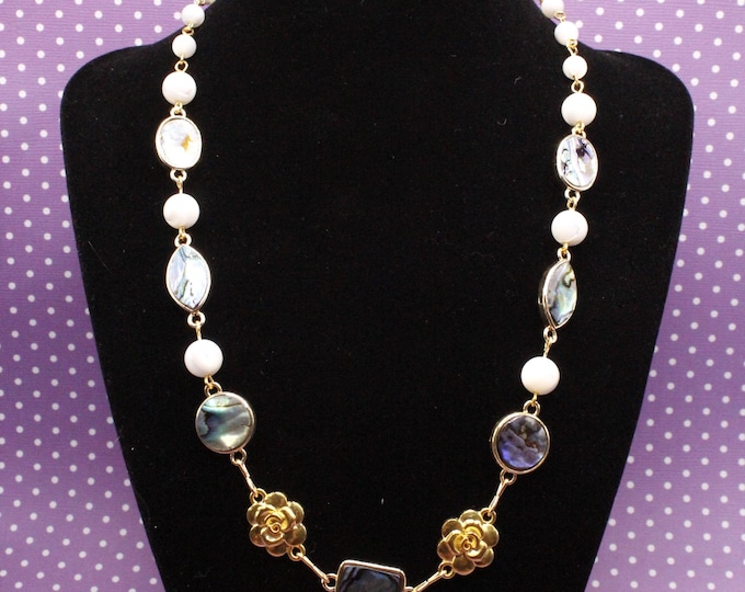 Abalone and Mother of Pearl Necklace Set; Shell Necklace Set; MOP and Abalone Necklace Collection