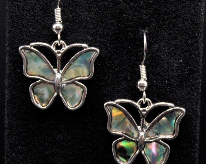 Abalone Earrings; Abalone Butterfly Shape Earrings; Butterfly Abalone Earrings; Beach Earrings; Summer Earrings