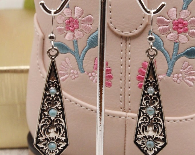 Western Turquoise Kite with Floral Designs