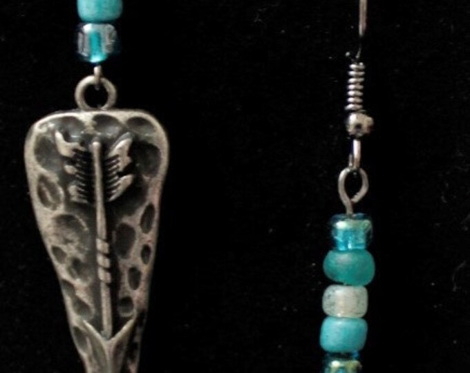 Arrowhead Earrings; Western Style Earrings; Pewter Arrowhead Earrings