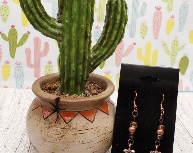 Arrowhead Earrings; Western Style Earrings; Antique Copper Arrowhead Earrings