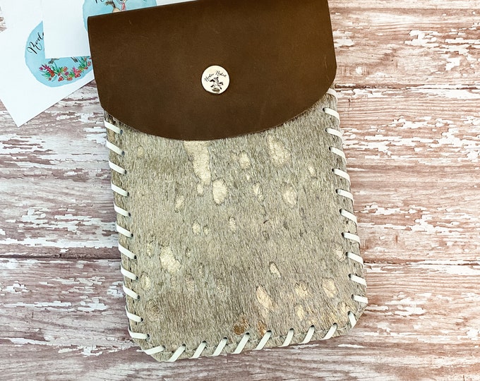 Gold Cowhide Saddle Pouch