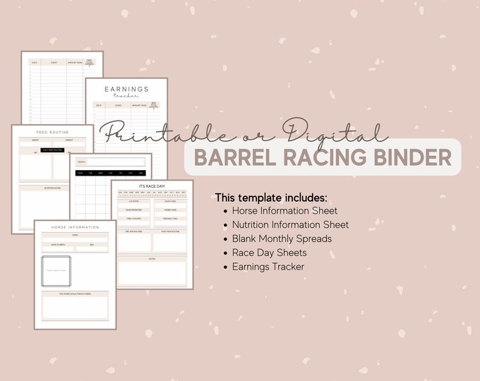Barrel Racing Binder