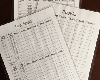 yahtzee score sheets etsy