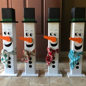 Snowman, Standing Snowman, Winter Decor, Snowman Decor, Post Snowman, Christmas Decor, Holiday Decor