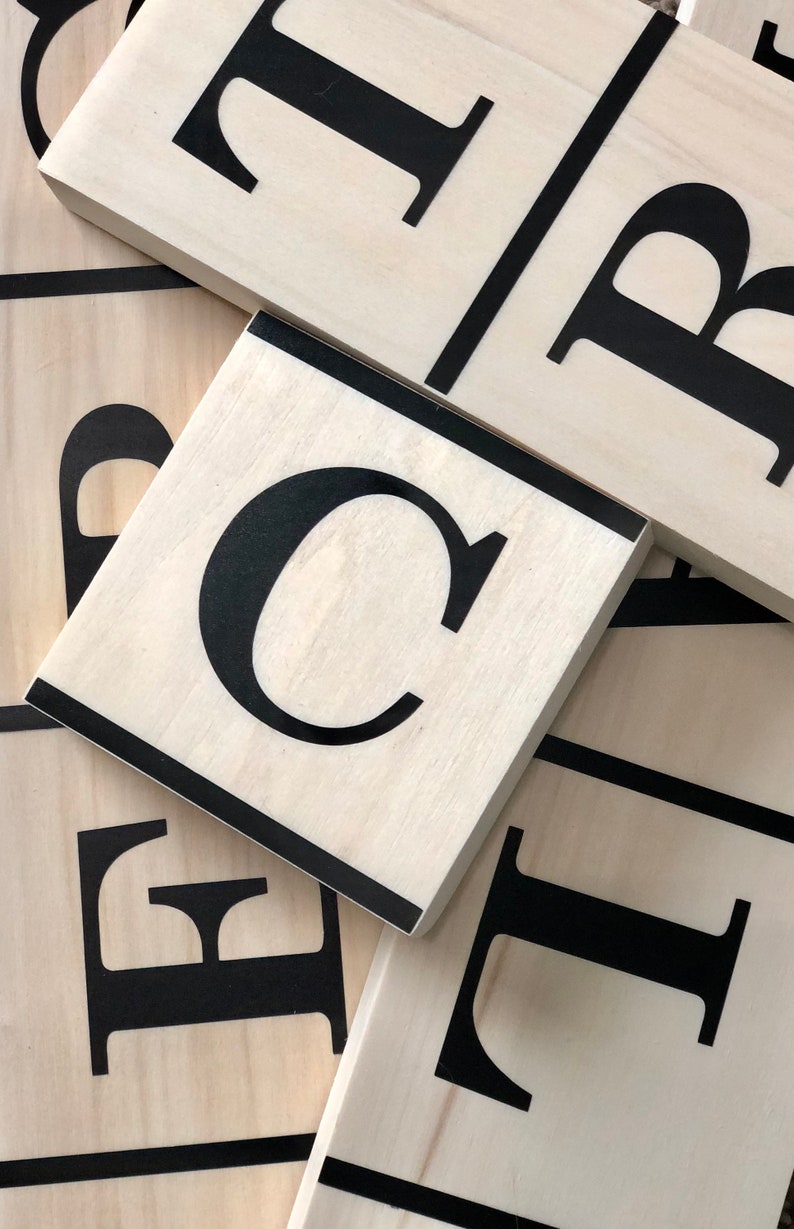 Personalized Wooden Scrabble Family Name Tiles Wall Decor Etsy