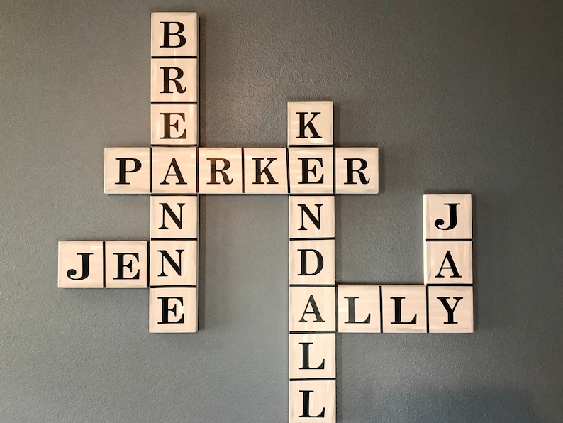 Personalized Wooden Scrabble Family Name Tiles Wall Decor Etsy