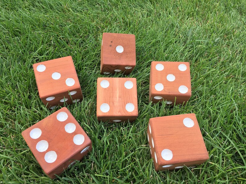 Yard Dice Lawn Dice Outdoor Games Yahtzee Yardzee Farkle Etsy