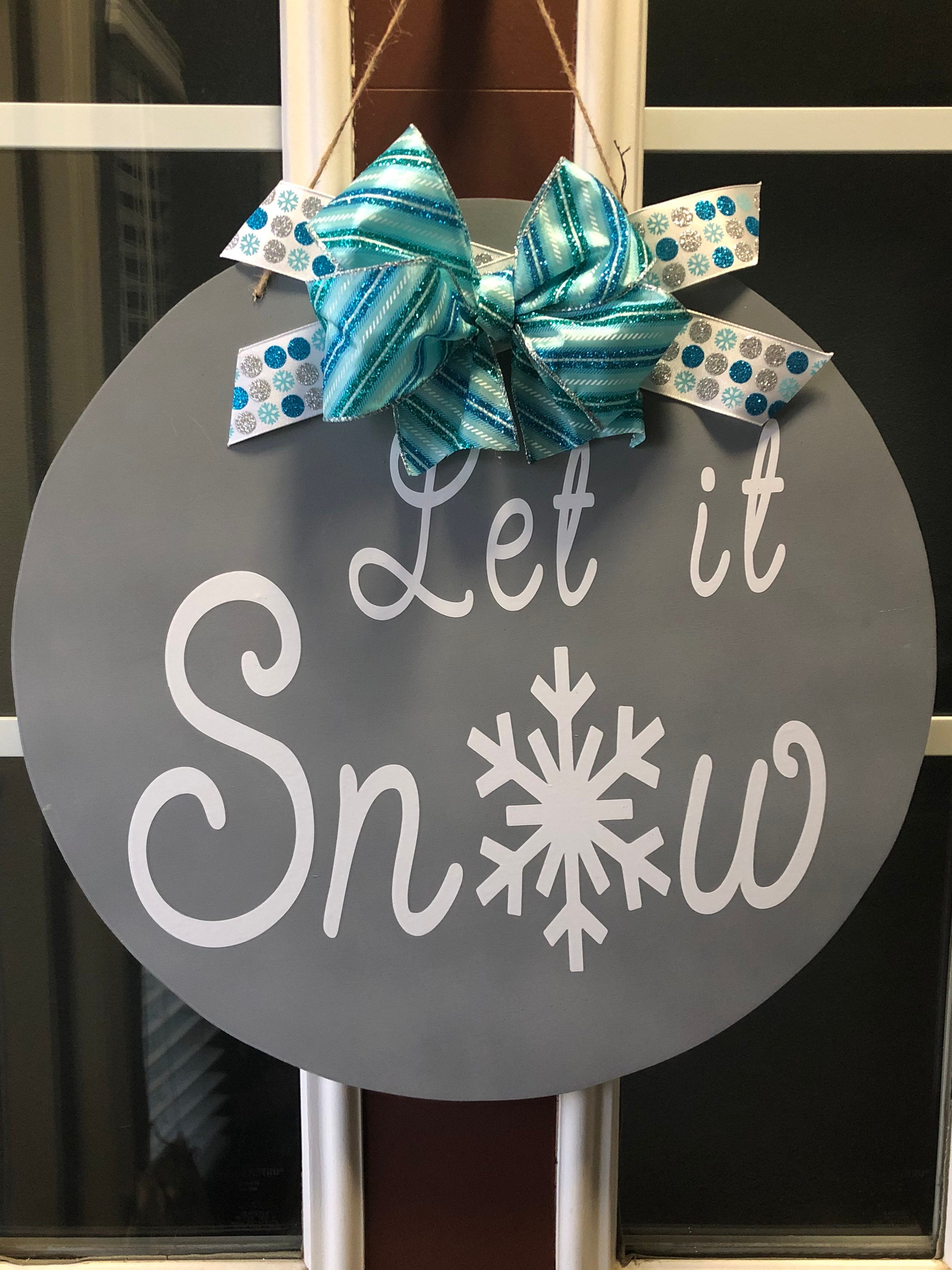 Let It Snow door hanger Winter door hanger Seasonal Door Etsy