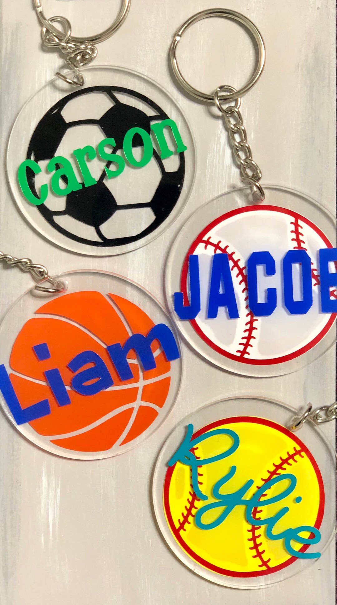 Personalized Keychains/sports Keychains Etsy
