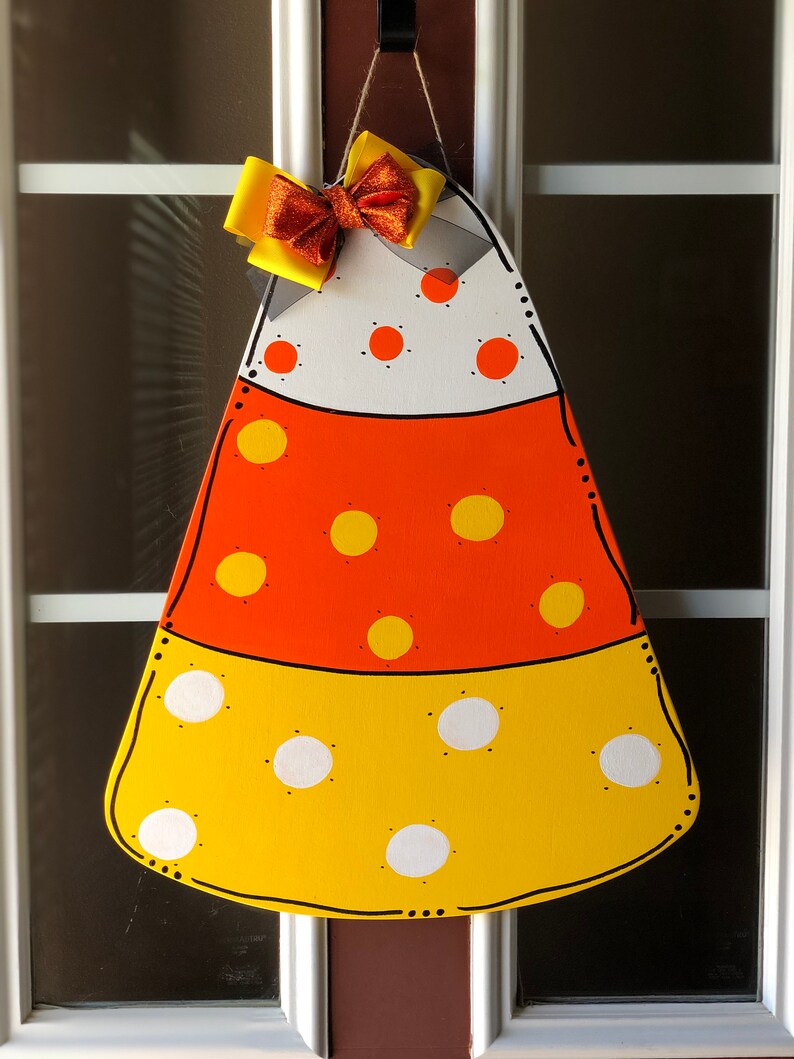 Halloween Door Hanger Fall Door Hanger Candy Corn Door Etsy