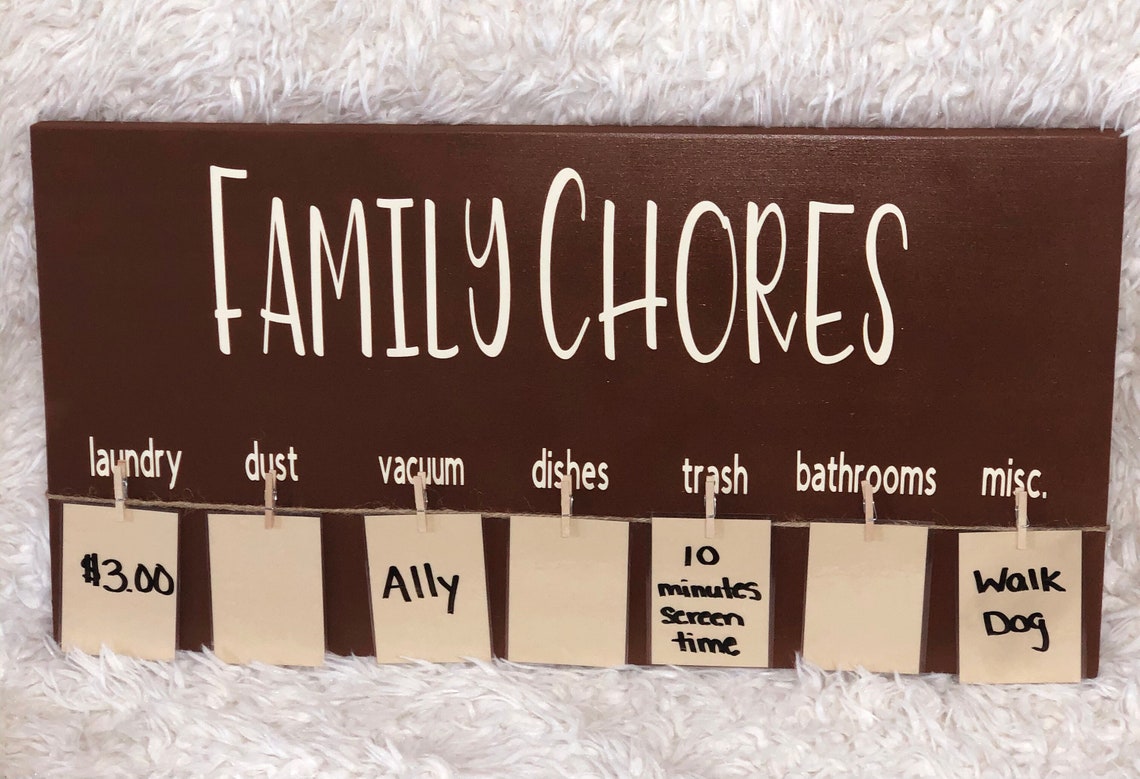 Family Chore Board Chore Display Personalized Chore Board | Etsy