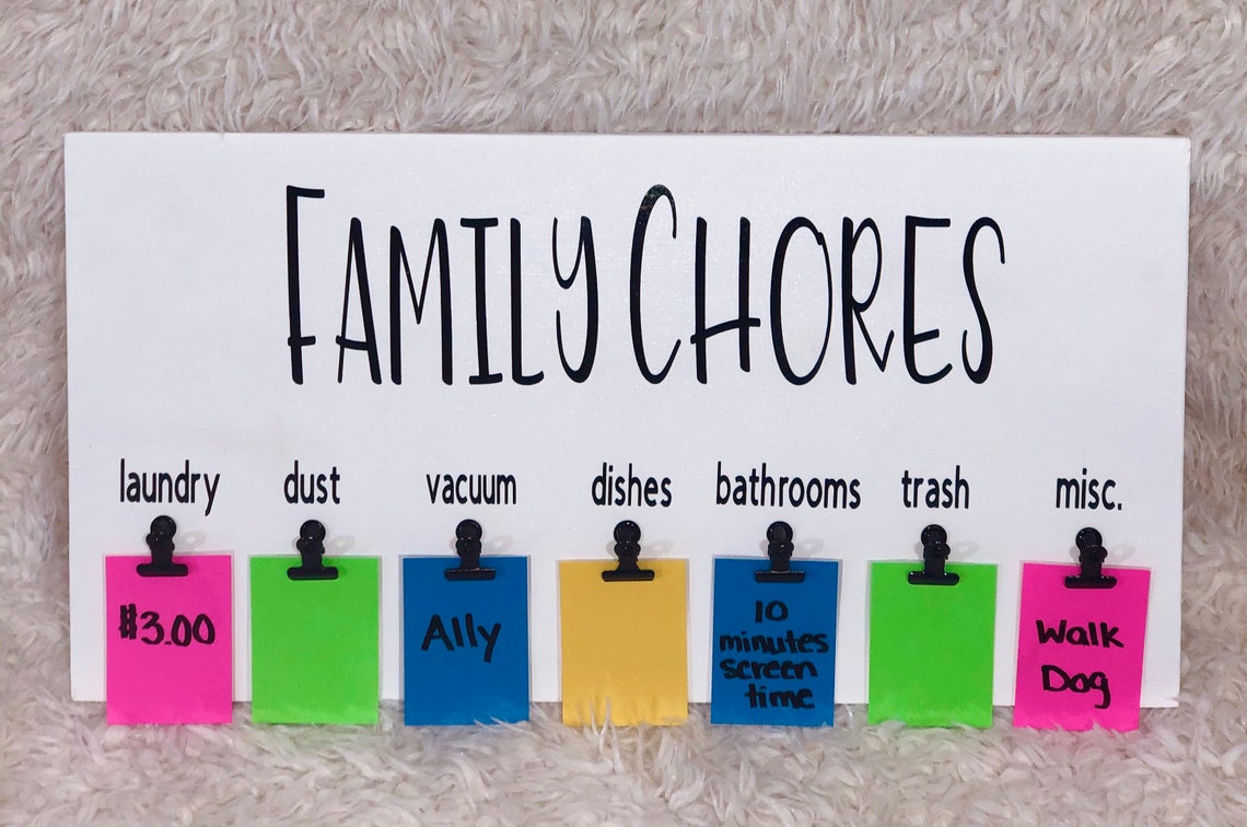 Family Chore Board Chore Display Personalized Chore Board | Etsy